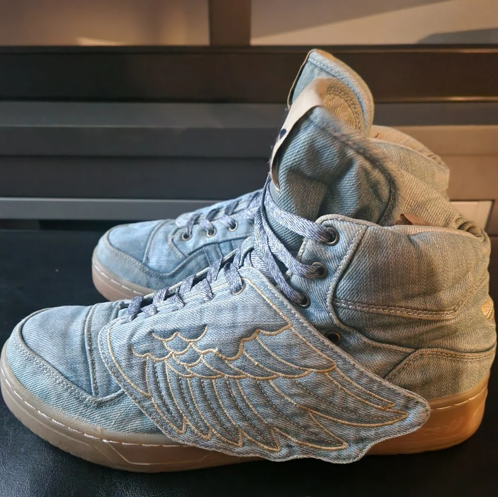 Jeremy Scott X Adidas Denim Wings Sneakers - Picture 2 of 11